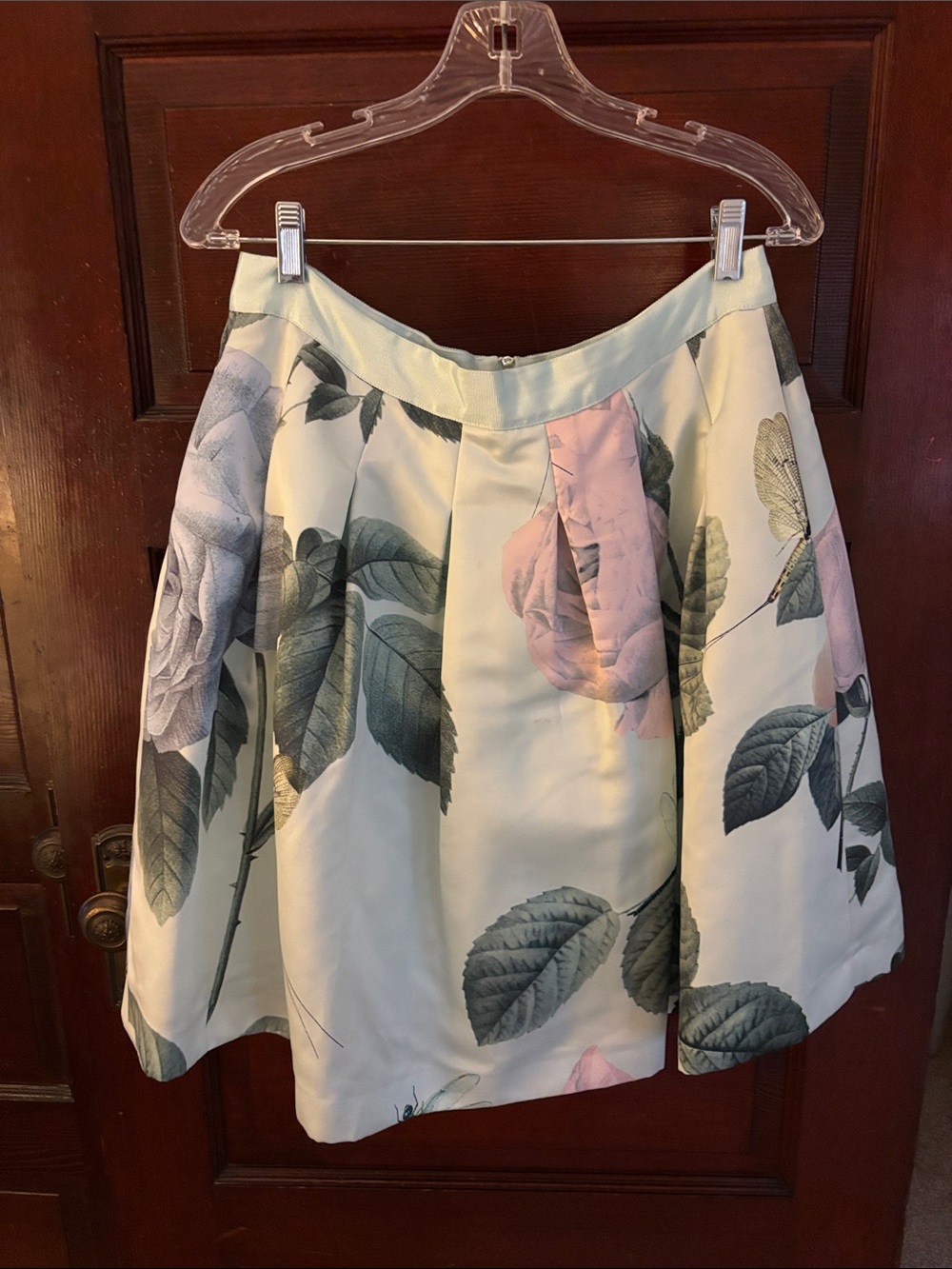 Ted Baker London Pastel Floral Pleated A-Line Skirt